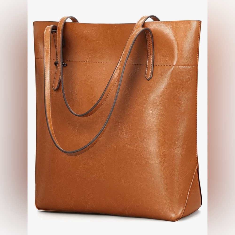Kattee Genuine Leather Shoulder Bag Work Laptop Tote Adjustable Handbag